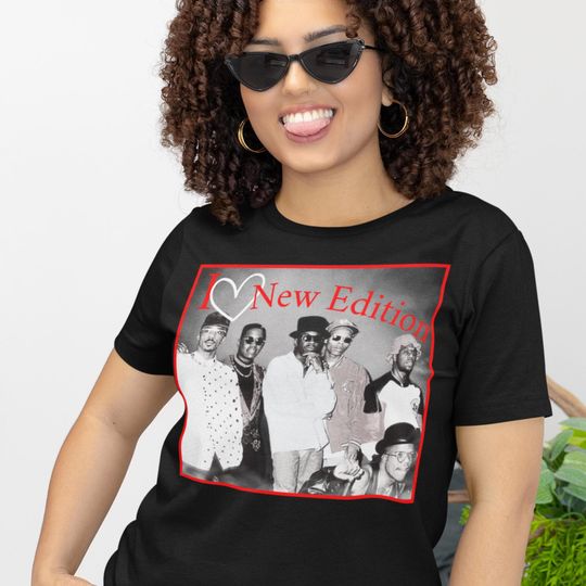 I Heart New Edition Unisex T-Shirt, Band Fan Apparel, Music Lover Tee, Concert Merch, Vintage Graphic Shirt