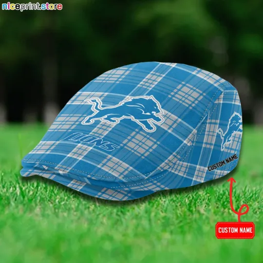 Discover Detroit Team Lions Jeff Cap Lions Newsboy Cap football Golf Cap football Flat Cap for men