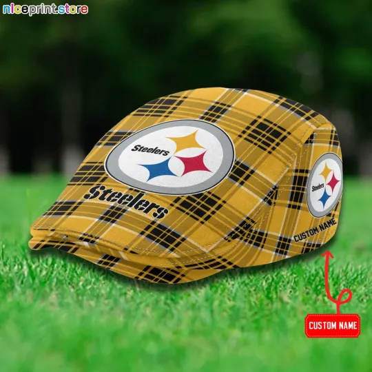 Discover Pittsburgh Team Steeler Jeff Cap Steeler Newsboy Cap football Golf Cap football Flat Cap