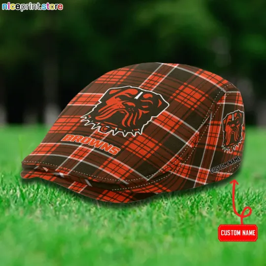 Discover Cleveland Team Browns Jeff Cap Browns Newsboy Cap football Golf Cap football Flat Cap