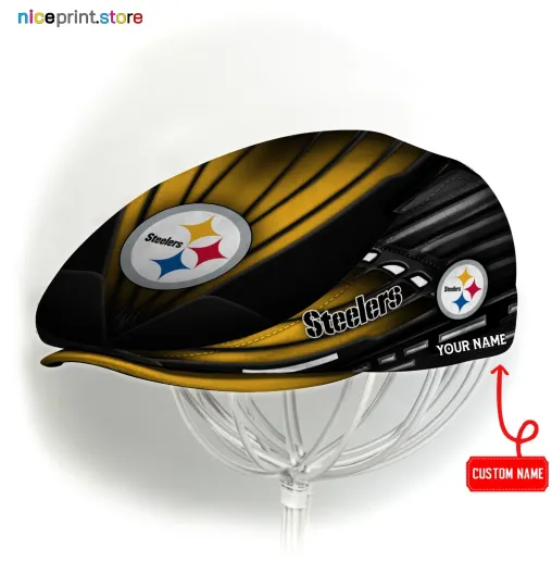 Discover Pittsburgh Team Steeler Jeff Cap Steeler Newsboy Cap football Golf Cap football Flat Cap