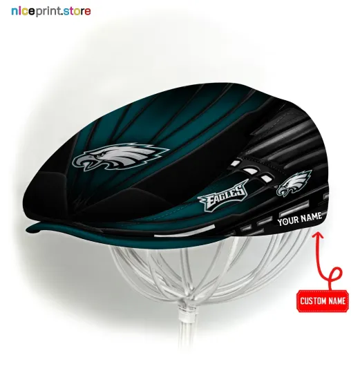 Discover Philadelphia Team Eagles Jeff Cap Eagles Newsboy Cap football Golf Cap football Flat Cap