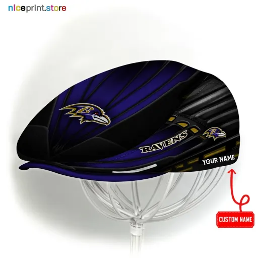 Discover Baltimore Team Ravens Jeff Cap Ravens Newsboy Cap football Golf Cap football Flat Cap