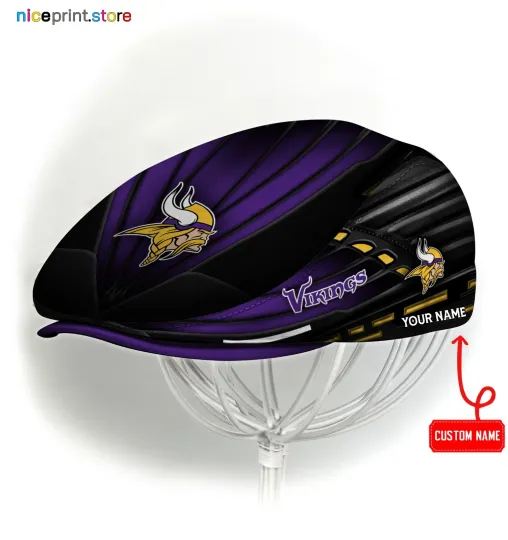 Discover Minnesota Team Vikings Jeff Cap Vikings Newsboy Cap football Golf Cap football Flat Cap