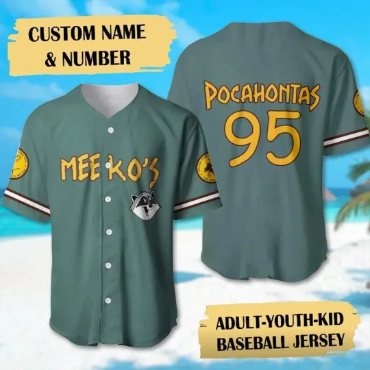 Discover Personalized Pocahontas Meeko 95 Baseball Jersey, Custom Animated Character