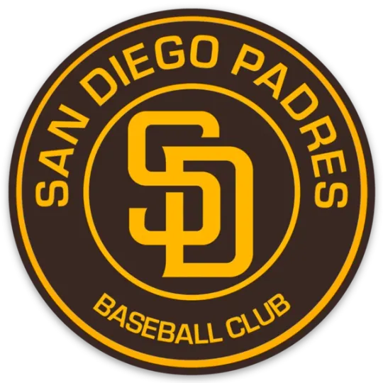 San Diego Padres Monogram Logo Baseball Sticker