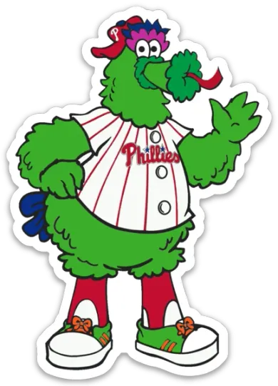 Discover Philadelphia Phillies Phillie Phanatic Cartoon Mascot Sticker