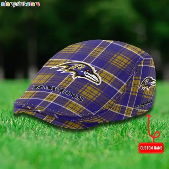 Discover Baltimore Team Ravens Jeff Cap Ravens Newsboy Cap football Golf Cap football Flat Cap