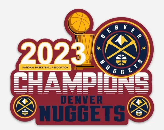 Discover Denver Nuggets 2023 Champions NBA Logo Sticker