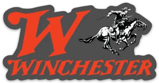 Discover Winchester Arms w/ Classic W Letter Font & Logo Type DECAL Die-cut STICKER