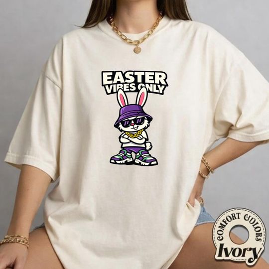 Discover Easter Vbes Only Shirt, Comfort Colors Easter Bunny, Easter Shirts for Women Easter Bunny