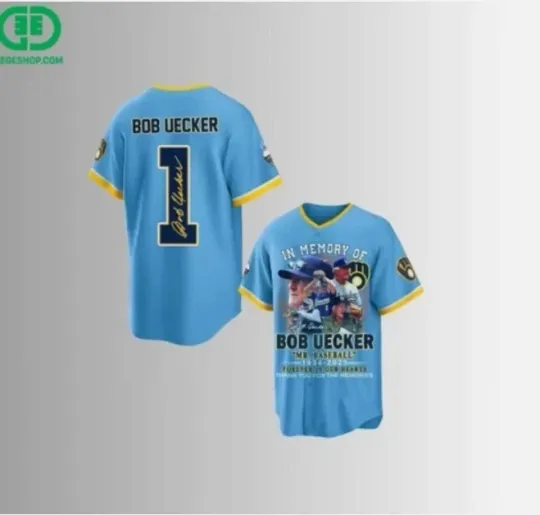 In Memory of Bob Uecker AdultYouth Baseball Jersey gift For Fans