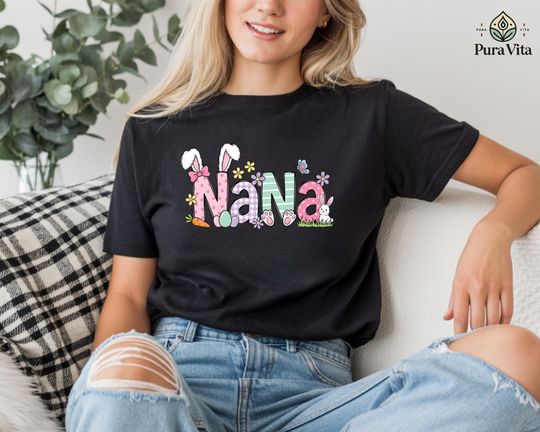 Discover Bunny Nana Easter T-Shirt, Grandma Gift