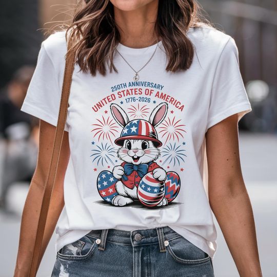 Discover Patriotic Easter Bunny Shirt, USA 250th Anniversary Celebration Tee