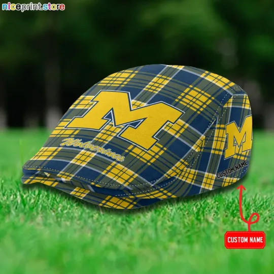 Discover Michigan Team Wolverines Jeff Cap NCAA Newsboy Cap NCAA Golf Cap NCAA Flat Cap