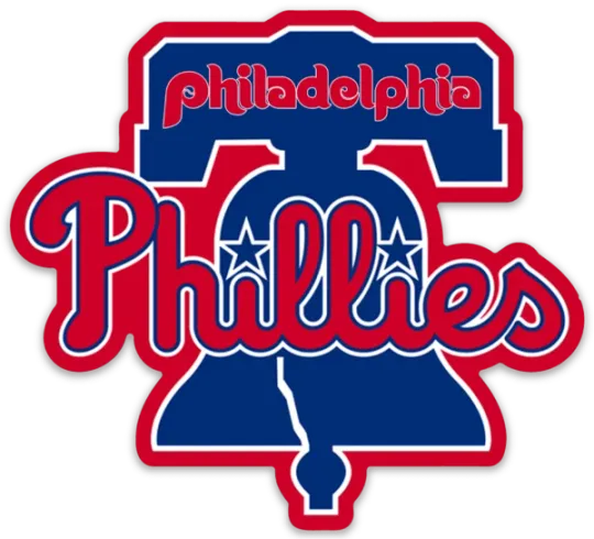 Philadelphia Phillies Liberty Bell Sticker with Phillies Script Logo