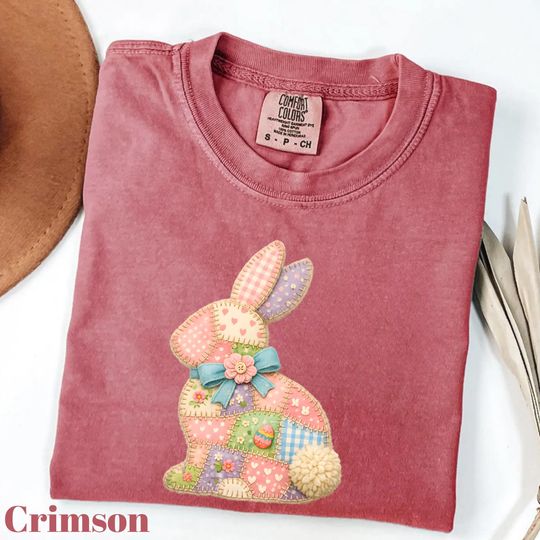 Discover Comfort Colors Faux-Patchwork Bunny Tshirt, Floral Patchwork Bunny Top, Spring Rabbit Outfit