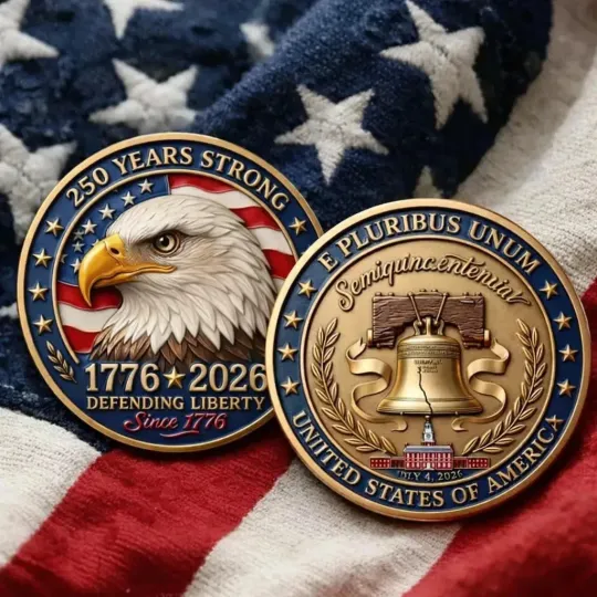 Discover America 250th Anniversary Commemorative Challenge Coin Patriotic Gifts