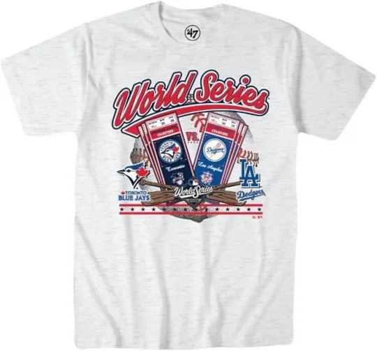 Discover Men's 2025 World Series Dueling Toronto Blue Jays Los Angeles Dodgers T Shirt