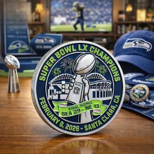 Discover Seattle Seahawks SBowl LX Champions Commemorative Coin