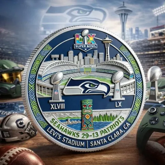Discover Seattle Seahawks SBowl LX Champions Commemorative Coin