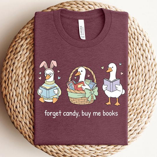 Discover Forget Candy Buy Me Books Easter Shirt, Easter Book Lover Tee, Bookworm Easter Shirt