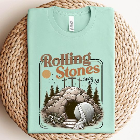 Rolling Stones Christian Easter Shirt, Empty Tomb Resurrection Tee, Retro Faith Graphic T-Shirt