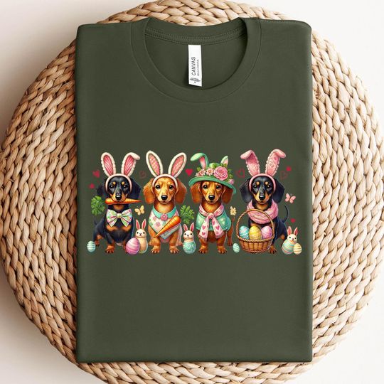Discover Cute Easter Puppy Shirt, Bunny Ears Dog Lover Gift, Pastel Spring Crewneck for Dog Mom