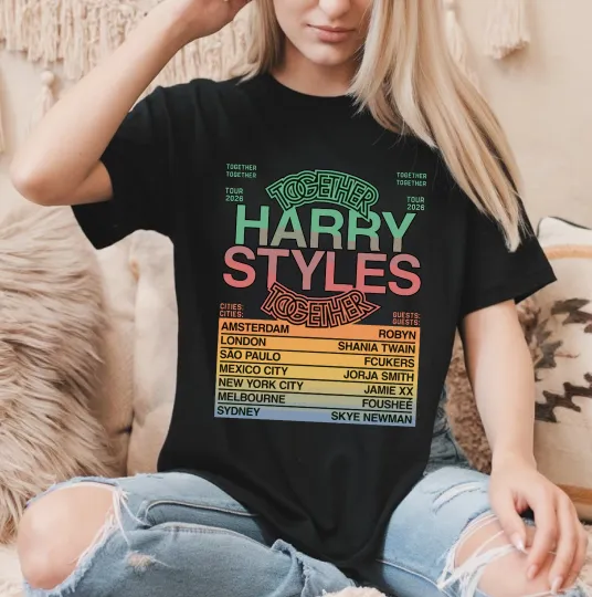 Discover Harry Together Tour 2026 T-Shirt Retro Concert Tee Multi-City