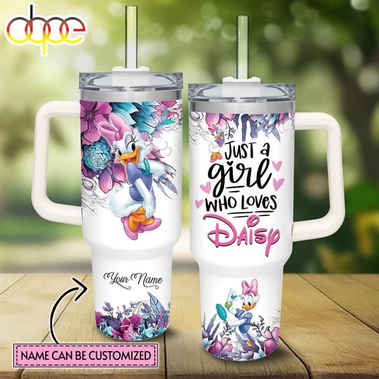 Discover Custom Disney Just A Girl Loves Daisy Duck Flower Pattern 40oz Tumbler
