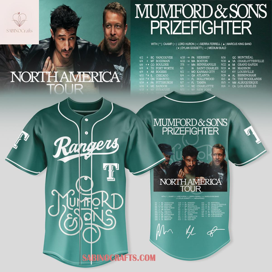 Discover Texas Rangers Mumford & Sons Prizefighter North America Tour 2026 Jersey
