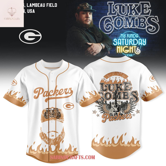 Green Bay Packers x Lukee Comb My Kinda Saturday Night Tour 2026 Baseball Jersey