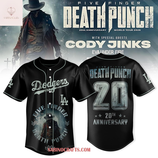 LA Dodgers Five Finger Death Punch 20th Anniversary World Tour 2026 Jersey