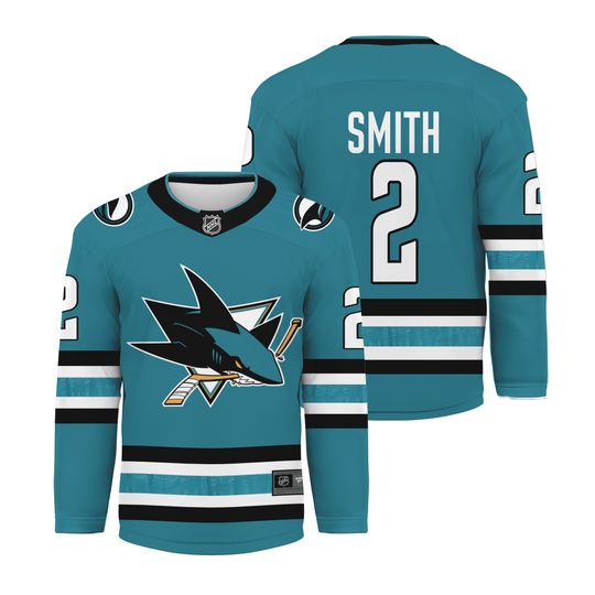 San Jose Sharks Will Smith #2 Fanatics Teal Home Official NHL Breakaway Jersey