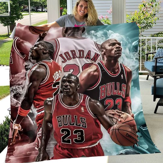 Michael Jordan Sherpa Fleece Blanket, Chicago Bulls Gift
