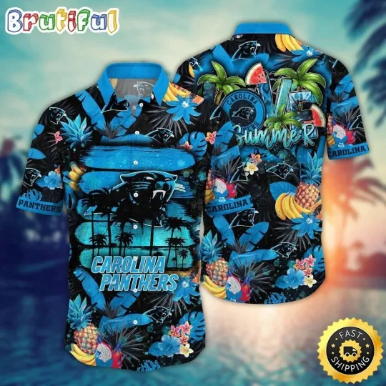 Discover Carolina Football Pantherss Team Hawaiian Shirt Button Down Unisex Adults S-5XL