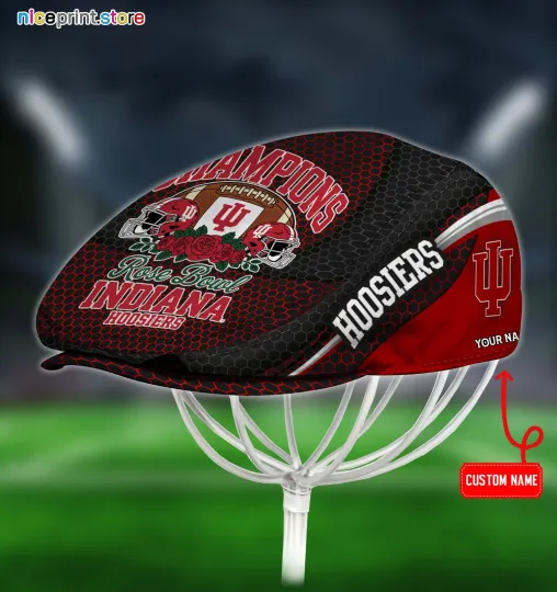 Indiana-Hoosiers 2026 Rose Bowl Game Champions Hoosiers Jeff Cap Indiana FlatCap