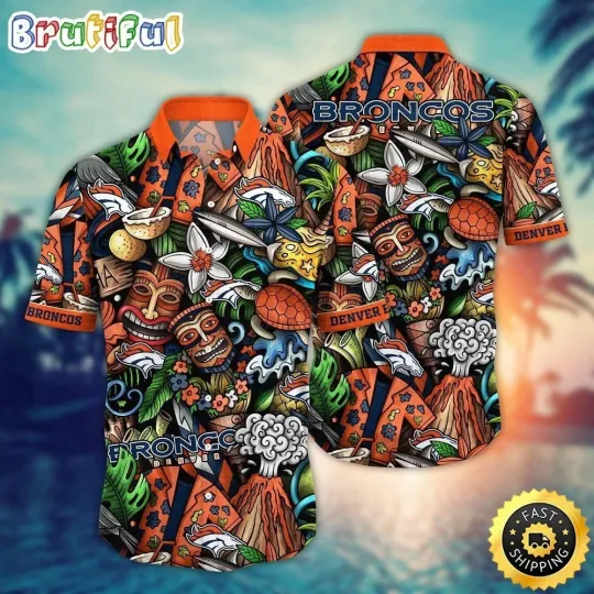 Discover Denver Football Broncoss Team Hawaiian Shirt Button Down Unisex Adults