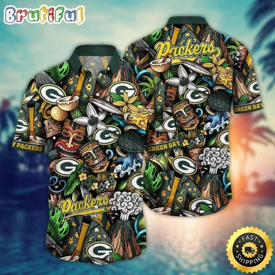 Discover Green Bay Football Packerss Team Hawaiian Shirt Button Down Unisex Adults