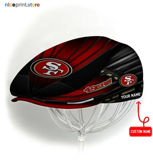 Discover San Francisco Team 49ers Jeff Cap 49ers Newsboy Cap football Golf Cap football Flat Cap
