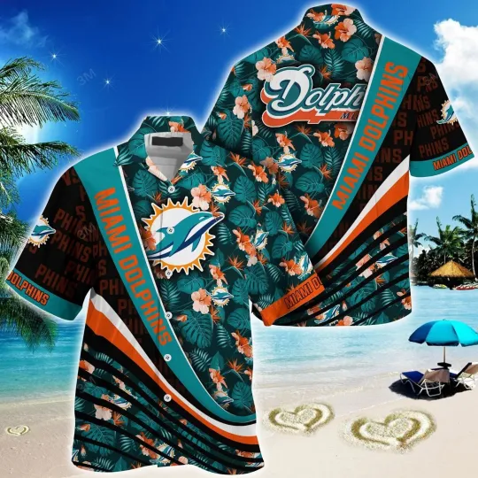 Discover Miami Football Dolphinss Team Hawaiian Shirt Button Down Unisex Adults S-5XL