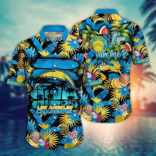 Discover Los Angeles Football Chargerss Team Hawaiian Shirt Button Down Unisex Adults