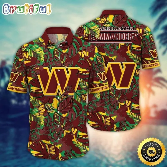 Discover Washington Football Team Commanderss Hawaiian Shirt Button Down Unisex Adults
