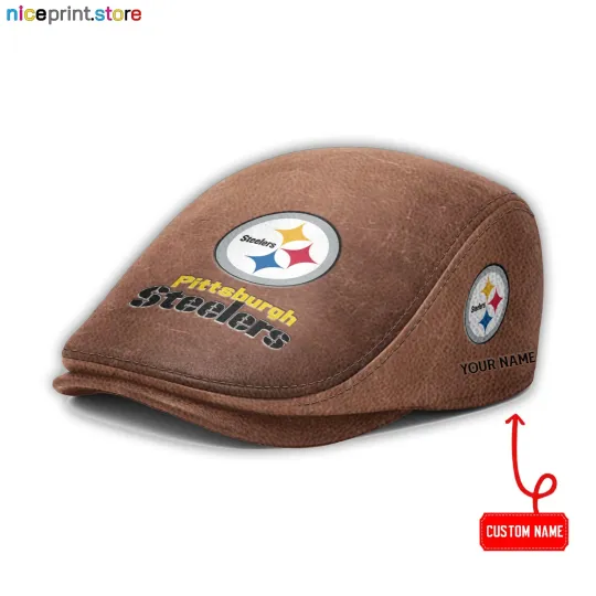 Discover Pittsburgh Team Steeler Jeff Cap football Driver Cap football Leather Flat Cap for Men