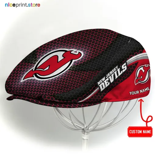 New Jersey Team Devils Jeff Cap Devils Newsboy Cap NHL Golf Cap NHL Flat Cap