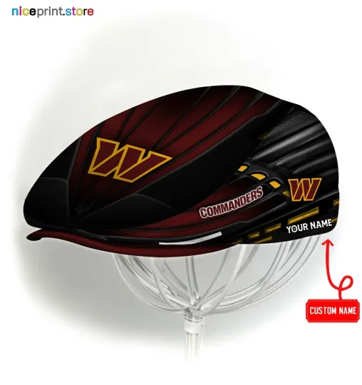 Discover Washington Team Commanders Jeff Cap Commanders Newsboy Cap Golf Cap football Flat Cap