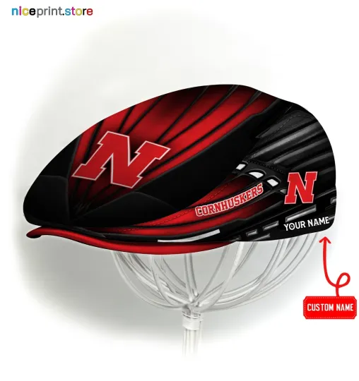Discover Nebraska Team Cornhuskers Jeff Cap NCAA Newsboy Cap Golf Cap NCAA Flat Cap