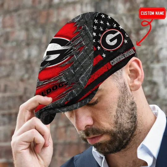 Georgia Team Bulldogs Jeff Cap Bulldogs Beret Hat Golf Cap  NCAA Flat Cap Driver