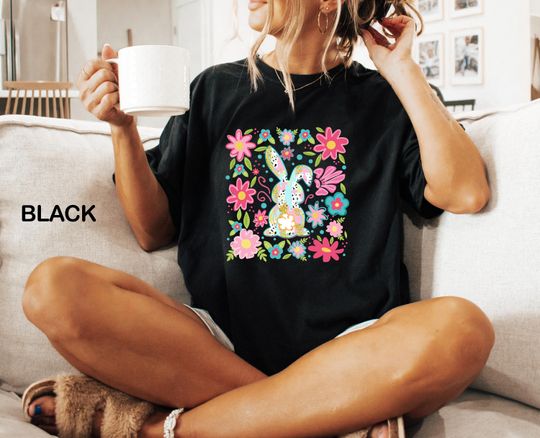 Discover Floral Easter Bunny Shirts, Spring Easter Shirts, Woman Easter Bunny Shirts, Funny Rabbit Shirt