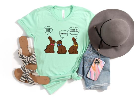 Discover Easter Bunny Shirt, Funny Easter Shirt, My Butt Hurts Chocolate Bunnies Shirt, Easter Shirt
